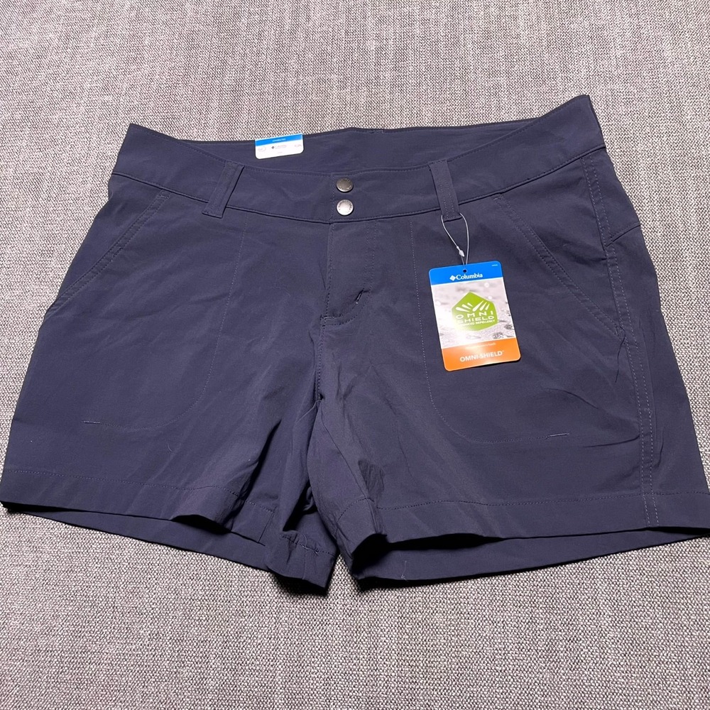 Columbia Sportswear Saturday Trail Long Shorts Womens 10 Navy Blue Active Fit